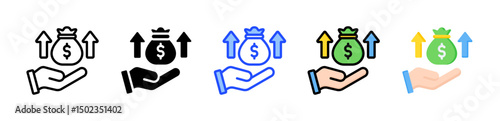 Profit Margin Icon Collection With Multiple Styles
