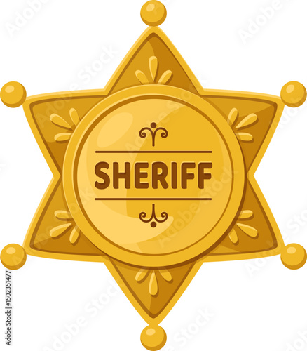 Sheriff Badge Wild West Illustration
