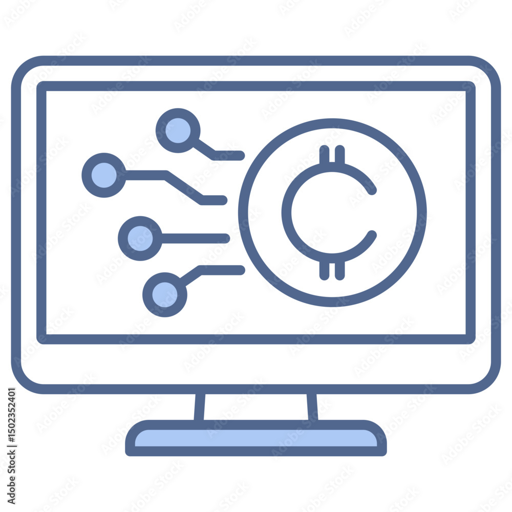 Cryptocurrency Blue Icon Cryptocurrency Blue Icon