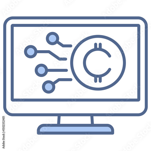 Cryptocurrency Blue Icon