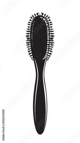 Hairbrush silhouette isolated on white background