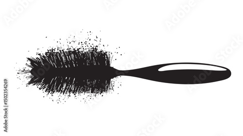 Hairbrush silhouette isolated on white background