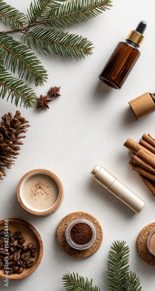 Fototapeta premium Natural skincare and beauty, featuring winter spices.