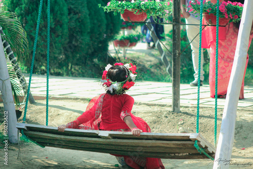 a girl in a traditional costume