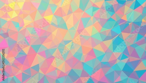 create an abstract, low poly background with a triangle mosaic using pastel colors