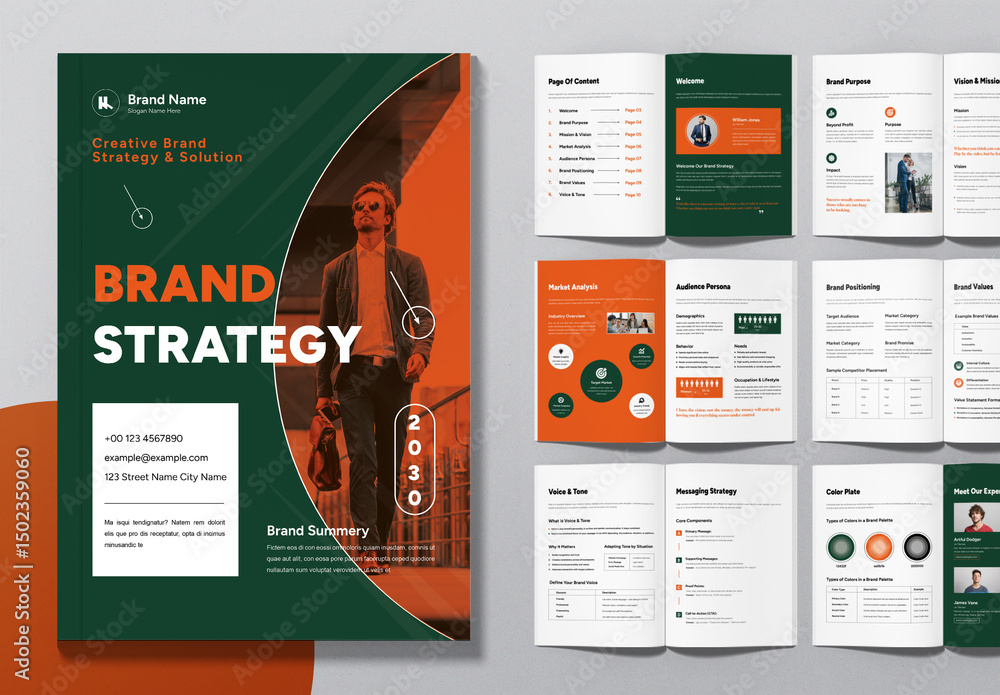 Brand Strategy Template Layout Stock Template | Adobe Stock
