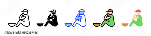 Homeless Icon Collection With Multiple Styles