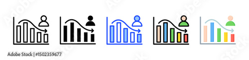 Consumer Confidence Drop Icon Collection With Multiple Styles