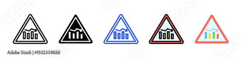 Recession Warning Icon Collection With Multiple Styles