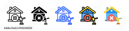 Foreclosure Sign Icon Collection With Multiple Styles