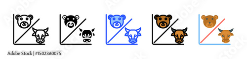Market Volatility Icon Collection With Multiple Styles