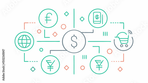Currency and finance stroke icon collection featuring global money symbols from various countries, perfect for fintech apps, financial services, and banks.
