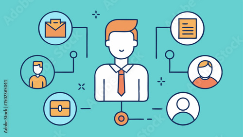 recruitment stroke icon set featuring headhunting and career resources for professional growth