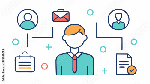 recruitment stroke icon set showcasing headhunting and career resources for talent acquisition