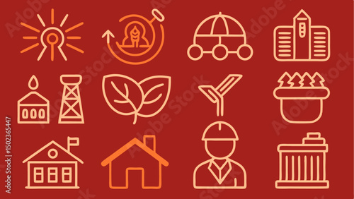 sector of society stroke icon collections featuring various societal roles and community-based designs