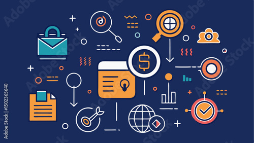 SEO editable stroke icon set for search engine optimization
