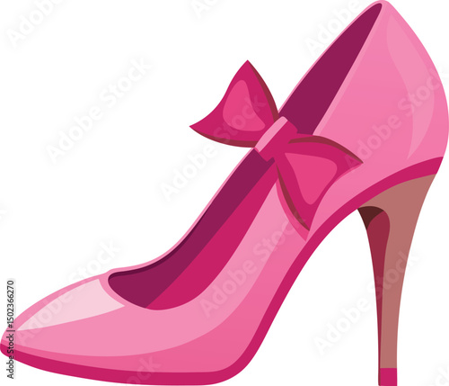 Pink bow high heels