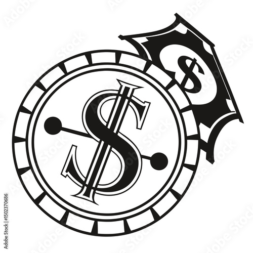 An Abstract Coin With a Dollar Sign Within It