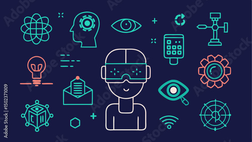 Technology stroke icon collections showcasing cutting-edge technology and innovations in the digital age