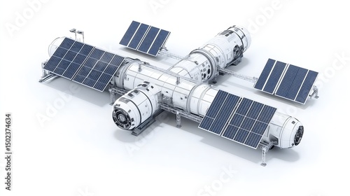 Fototapeta Naklejka Na Ścianę i Meble -  Futuristic solar space station art