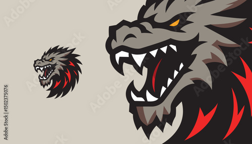  Fierce Dragon Mascot Logo – Mythical Beast Vector Design