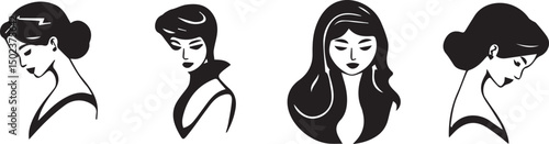 Man and Woman icon set collection with diverse directional markers on white background