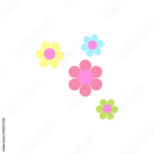 Spring colorful flower elements vector