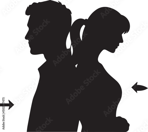 Man and Woman icon set collection with diverse directional markers on white background
