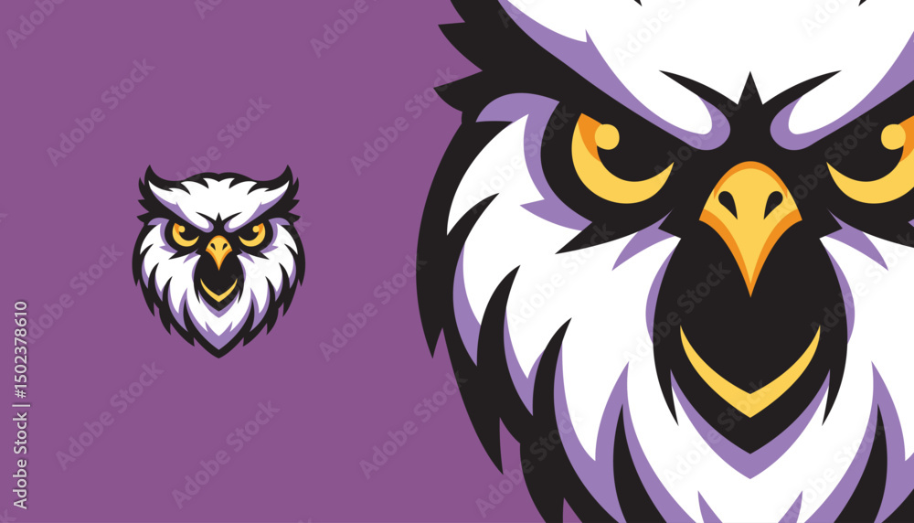 Fototapeta premium Wise Owl Mascot Logo – Sharp Vector Design