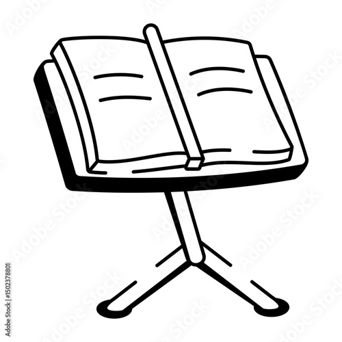 A hand drawn style icon of music stand
