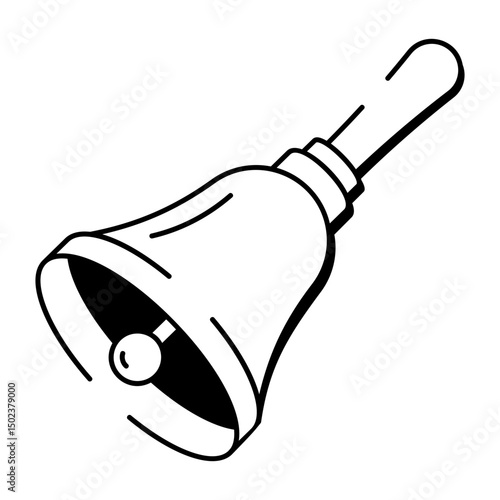 A hand drawn style icon of handbell
