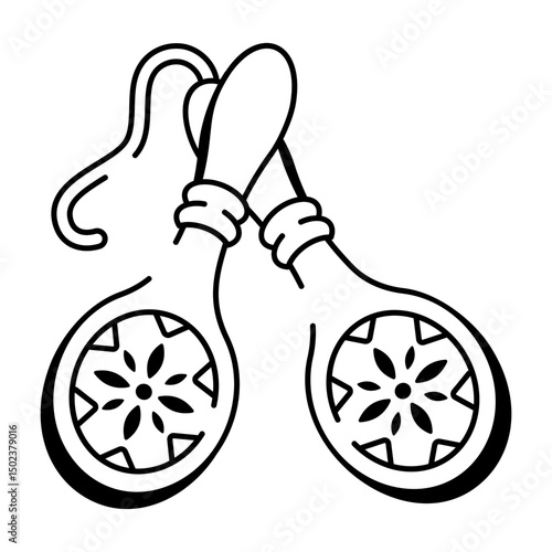 A drawing style icon of castanets
