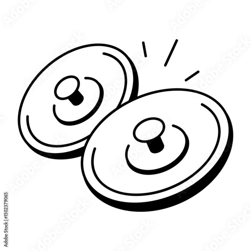 A drawing style icon of cymbals
