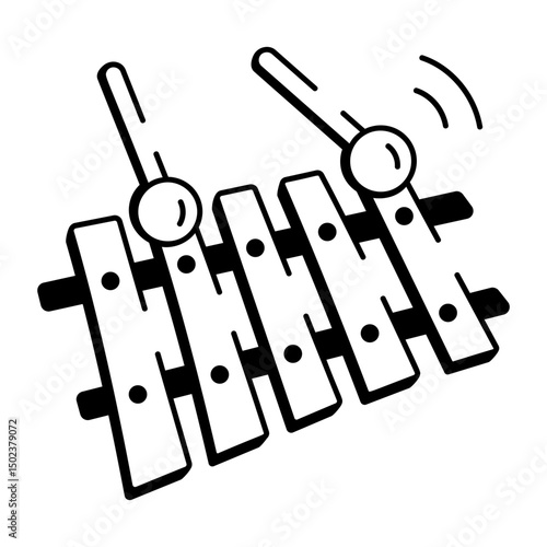 A sketchy style icon of xylophone
