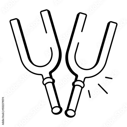 A drawing style icon of tuning fork