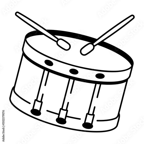 Fototapete A sketchy style icon of snare drum