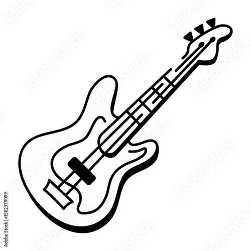A doodle style icon of guitar
