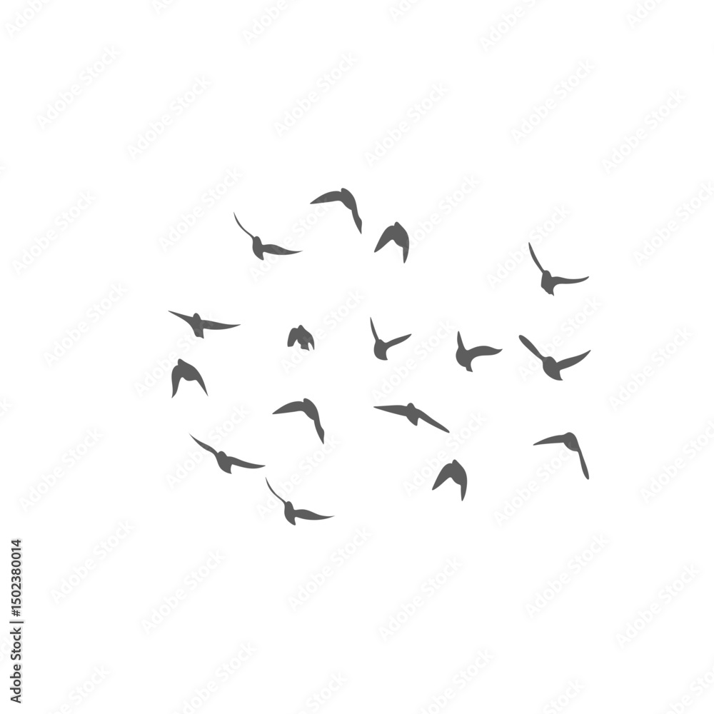 Flying birds silhouettes. Vector illustration Flying birds silhouettes. Vector illustration