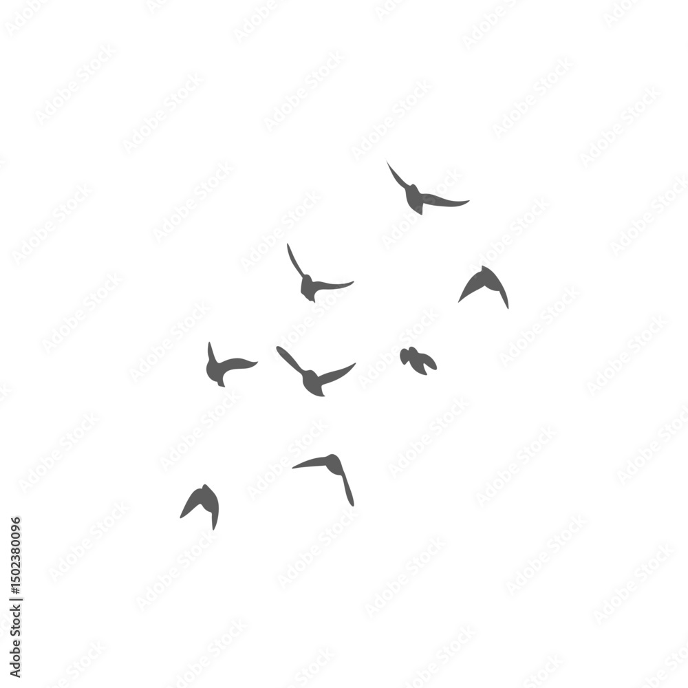 Obraz premium Flying birds silhouettes. Vector illustration 
