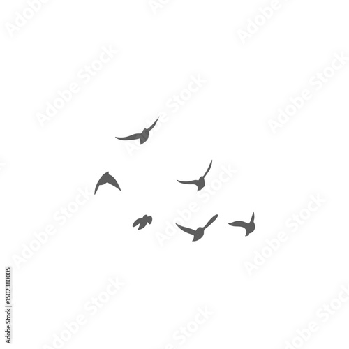 Flying birds silhouettes. Vector illustration 