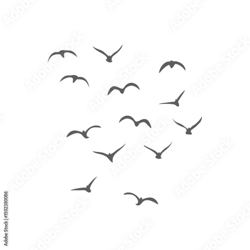 Flying birds silhouettes. Vector illustration 