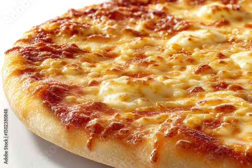 Close-up of pizza with melted cheese.