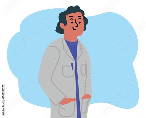Man Doctors. medical students. nurses flat cartoon