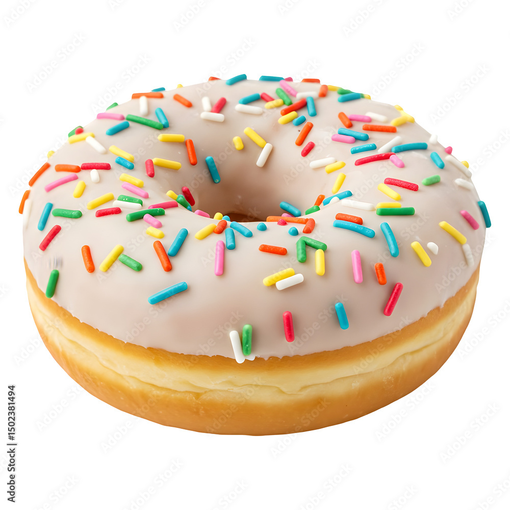 A Delectable Ring Donut with Rainbow Sprinkles A Delectable Ring Donut with Rainbow Sprinkles