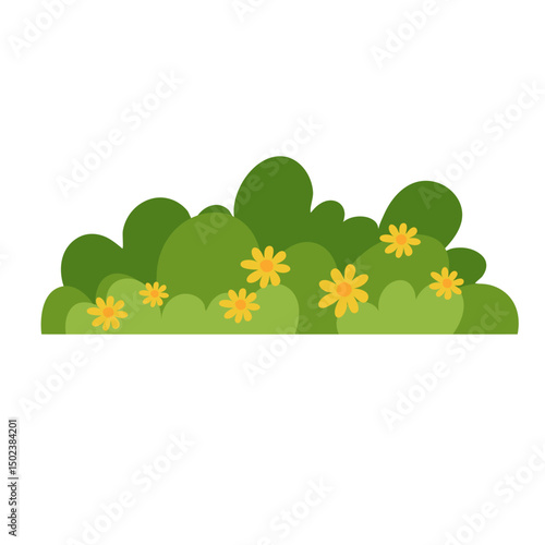 Green grass with flowers vector illustration 