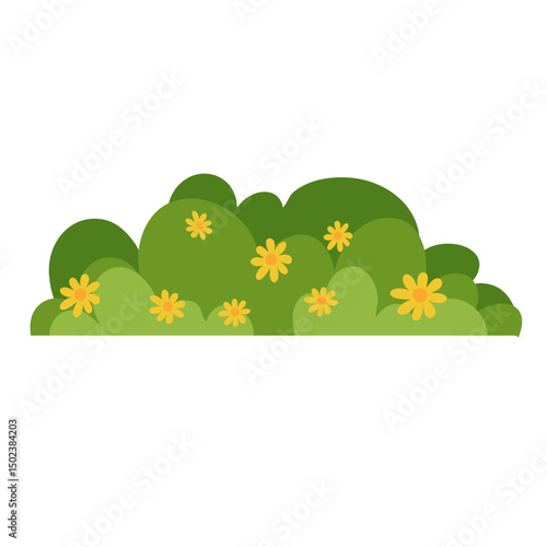 Green grass with flowers vector illustration 