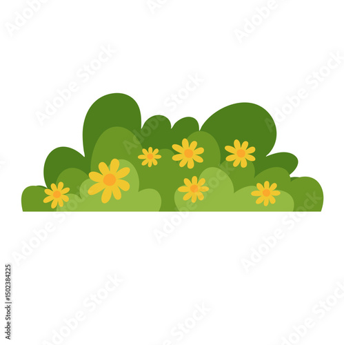 Green grass with flowers vector illustration 