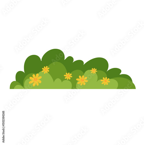 Green grass with flowers vector illustration 