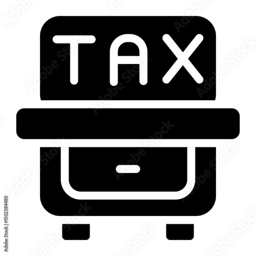 Tax Drawer Solid Icon