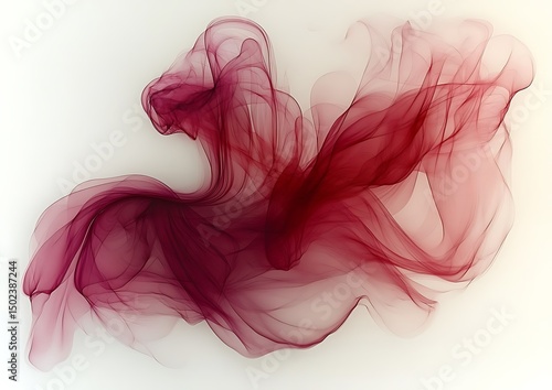 Abstract flowing crimson design